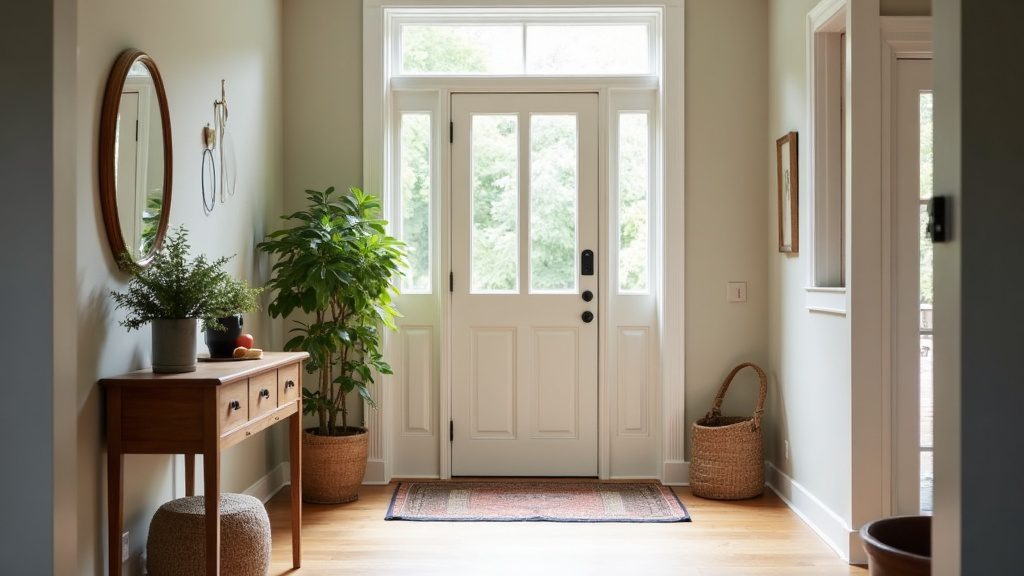 A bright, welcoming home entryway inviting families to book a free in-home circumcision consultation