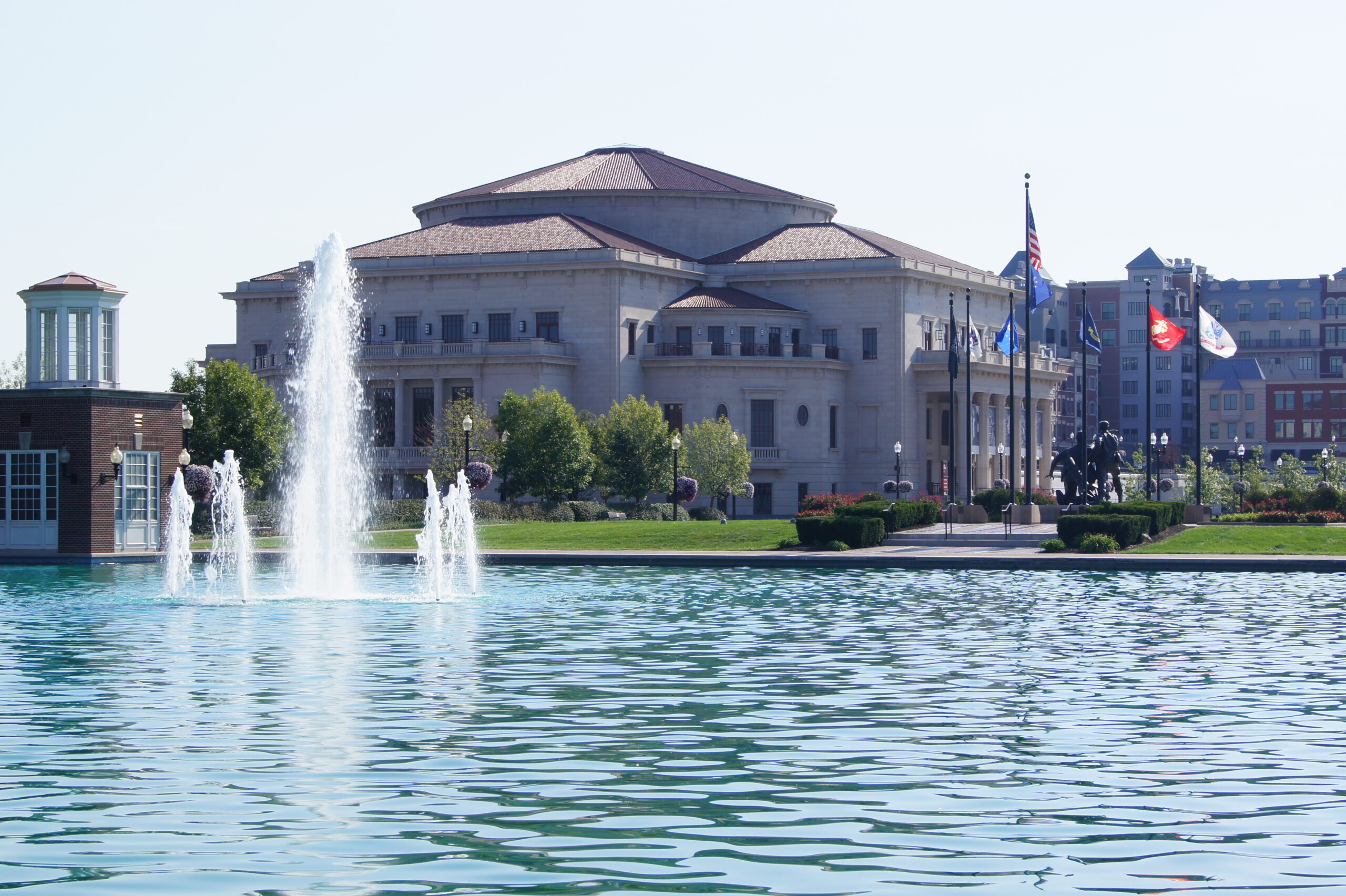 The Palladium concert hall in Carmel, Indiana, representing in-home newborn circumcision in Carmel