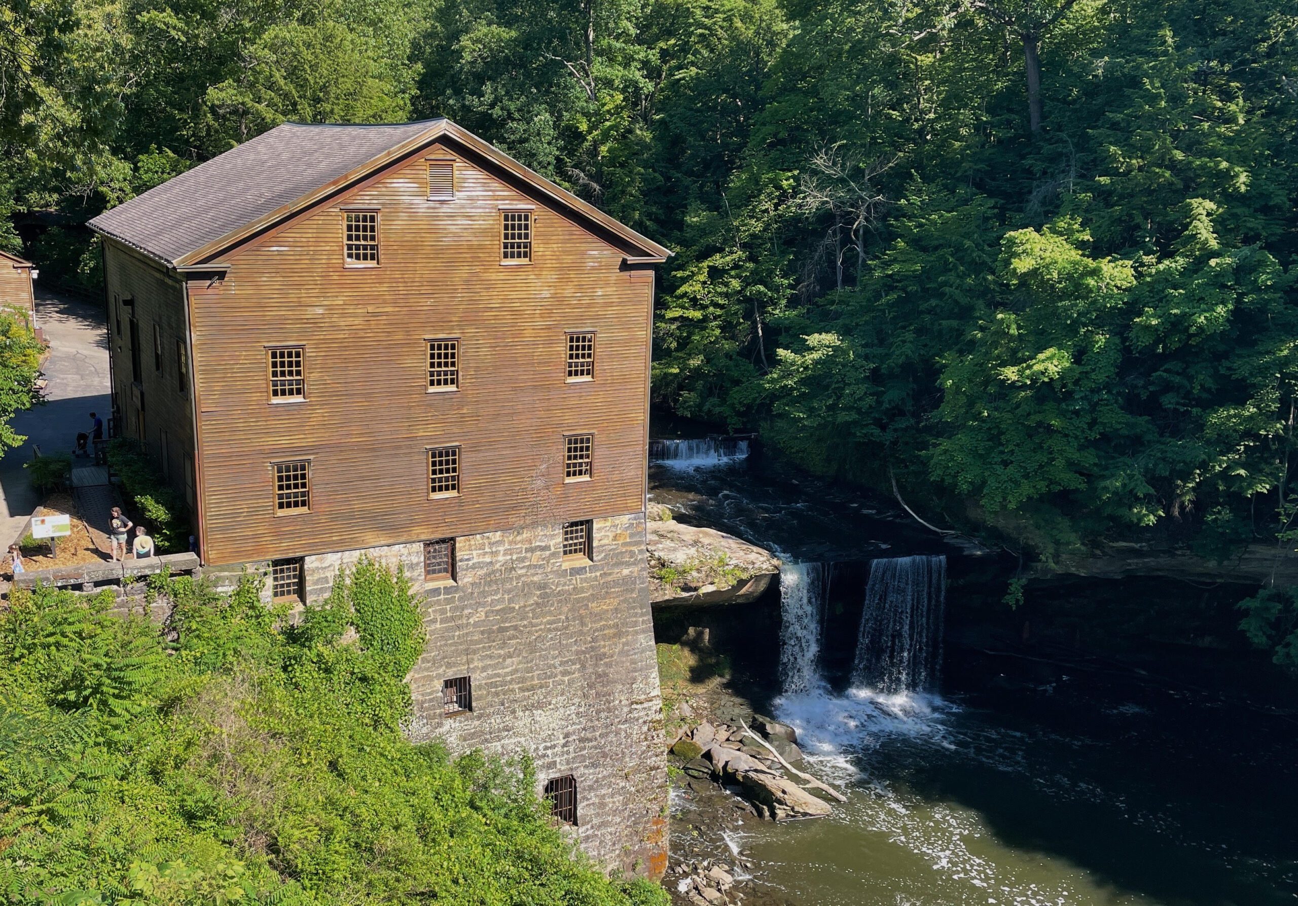 Lanterman's Mill and its waterfall in Mill Creek Park, representing in-home newborn circumcision in Youngstown